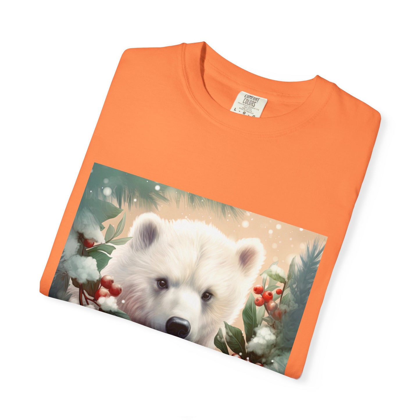 Polar Bear Holiday T-Shirt — Winter Snow & Holly Graphic Tee