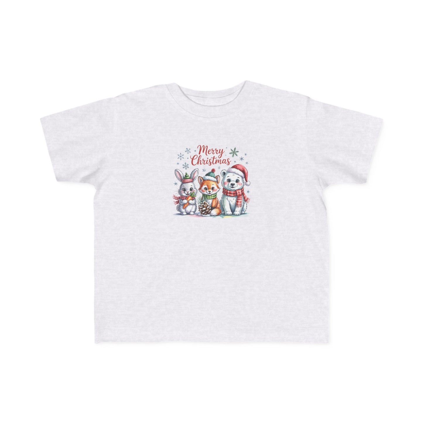 Toddler Christmas Tee — Cute Woodland Animals "Merry Christmas" Holiday Shirt