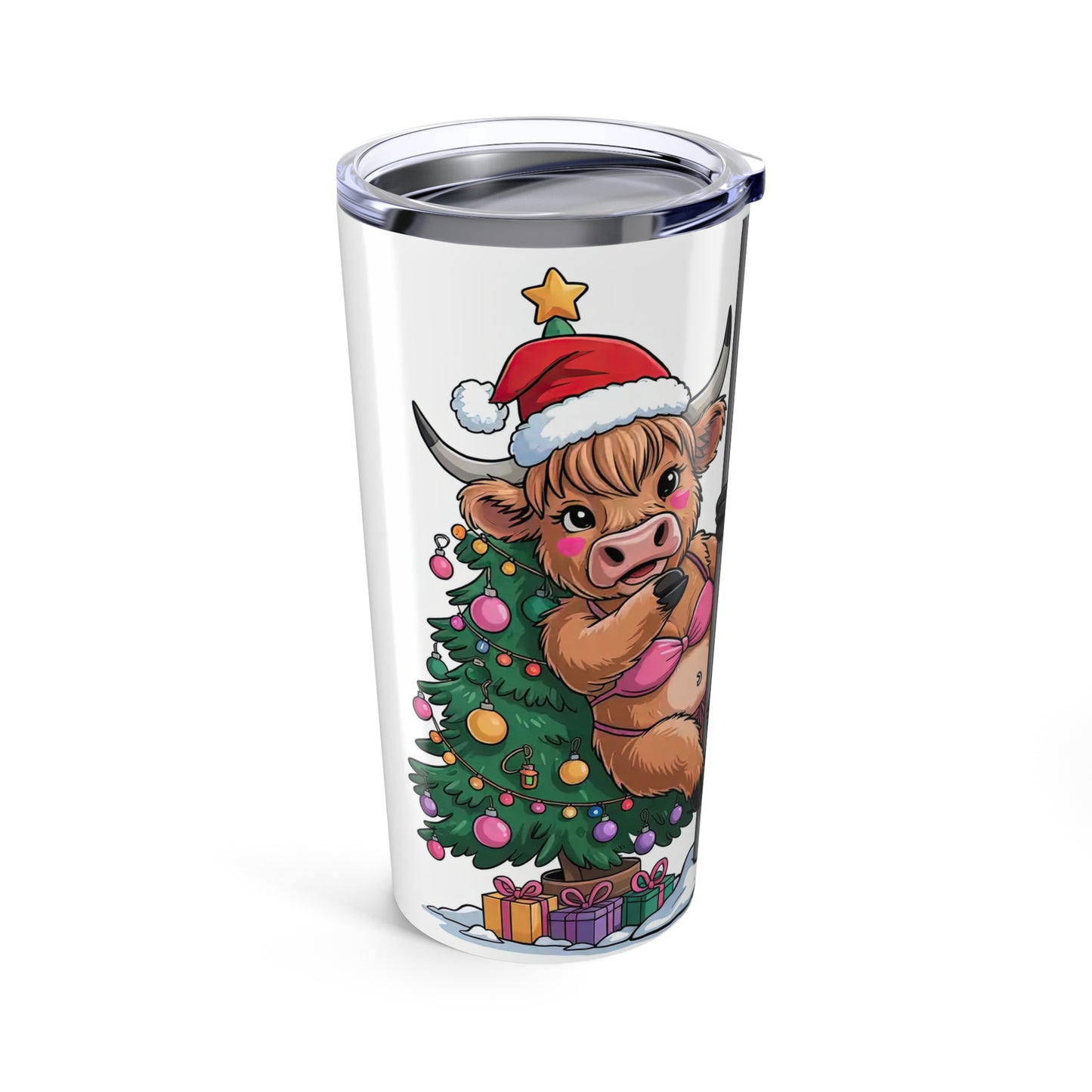 20oz Stainless Tumbler – Merry Bovine Christmas Express Cute Cow Holiday Drinkware