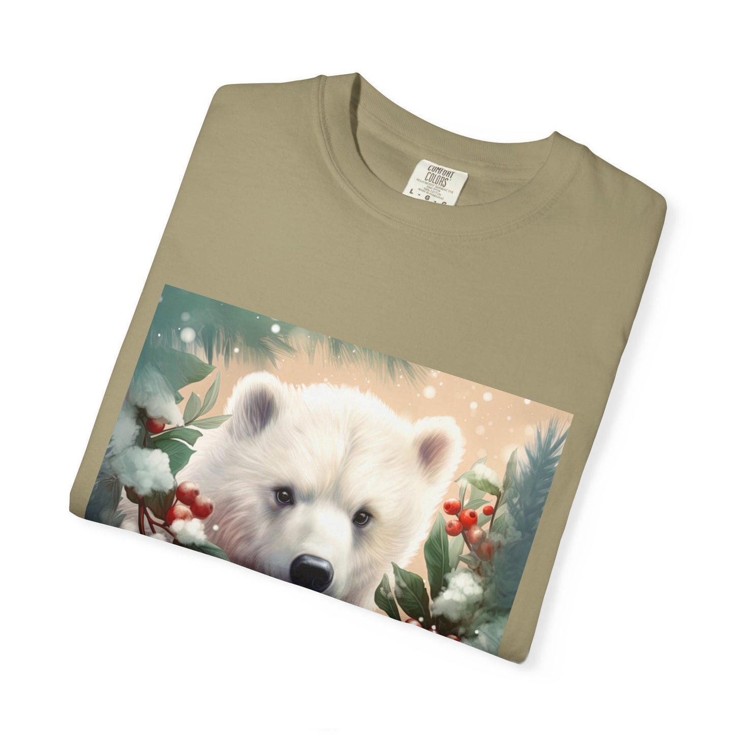 Polar Bear Holiday T-Shirt — Winter Snow & Holly Graphic Tee