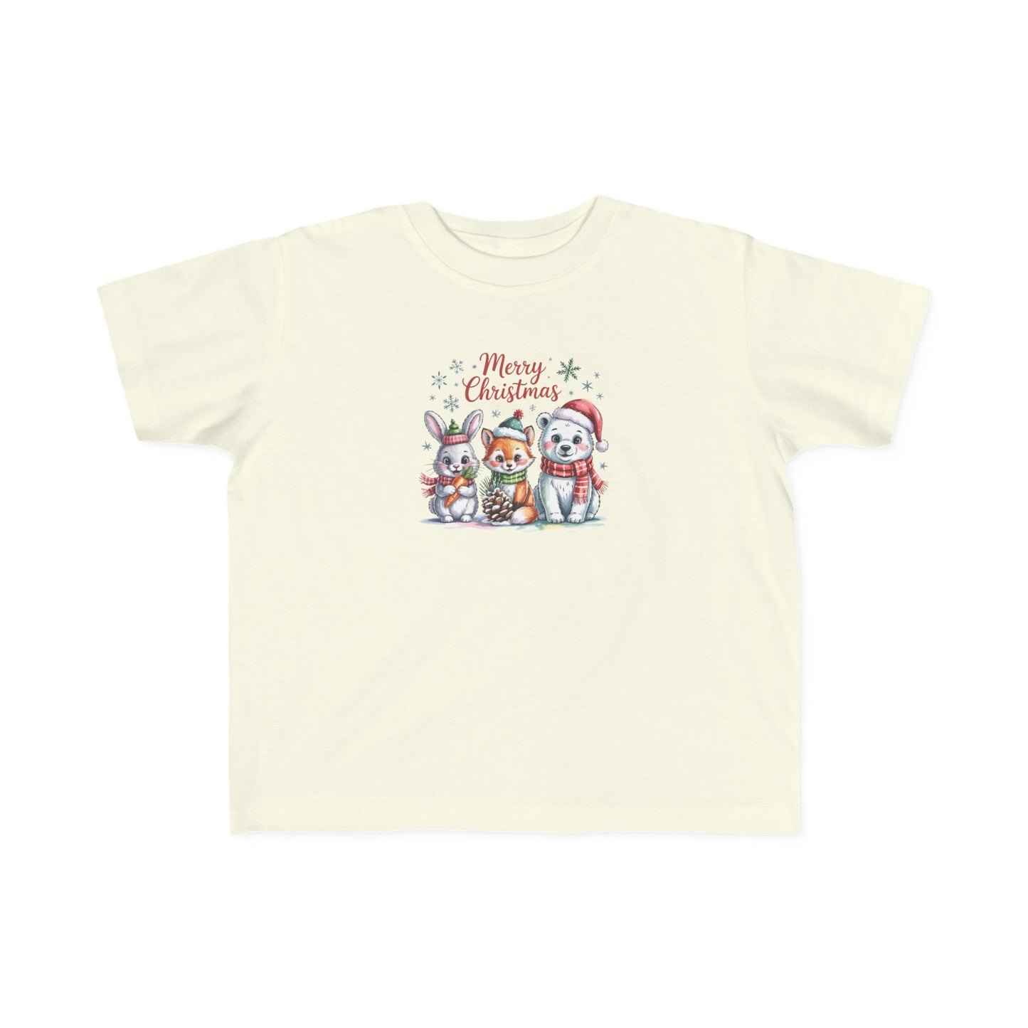 Toddler Christmas Tee — Cute Woodland Animals "Merry Christmas" Holiday Shirt
