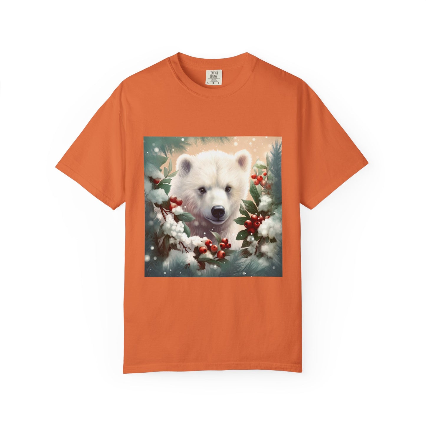 Polar Bear Holiday T-Shirt — Winter Snow & Holly Graphic Tee
