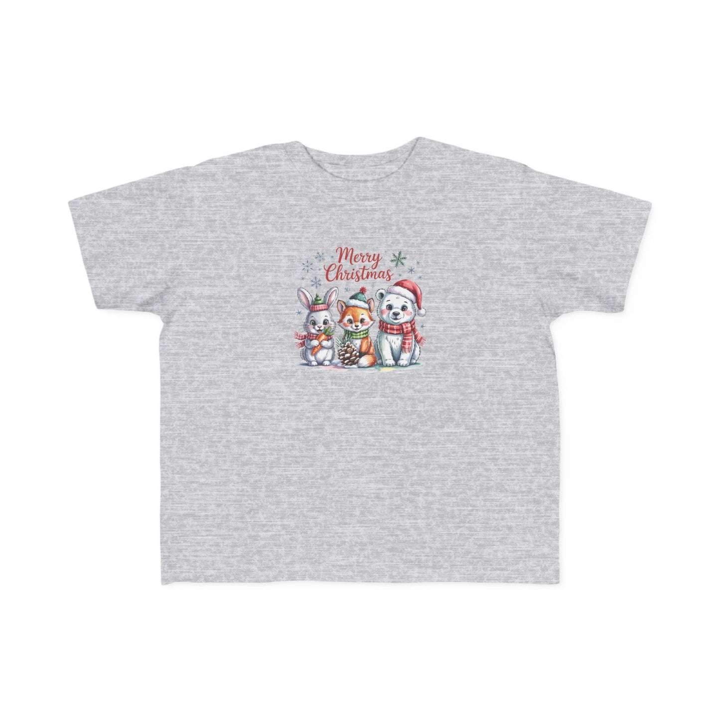 Toddler Christmas Tee — Cute Woodland Animals "Merry Christmas" Holiday Shirt
