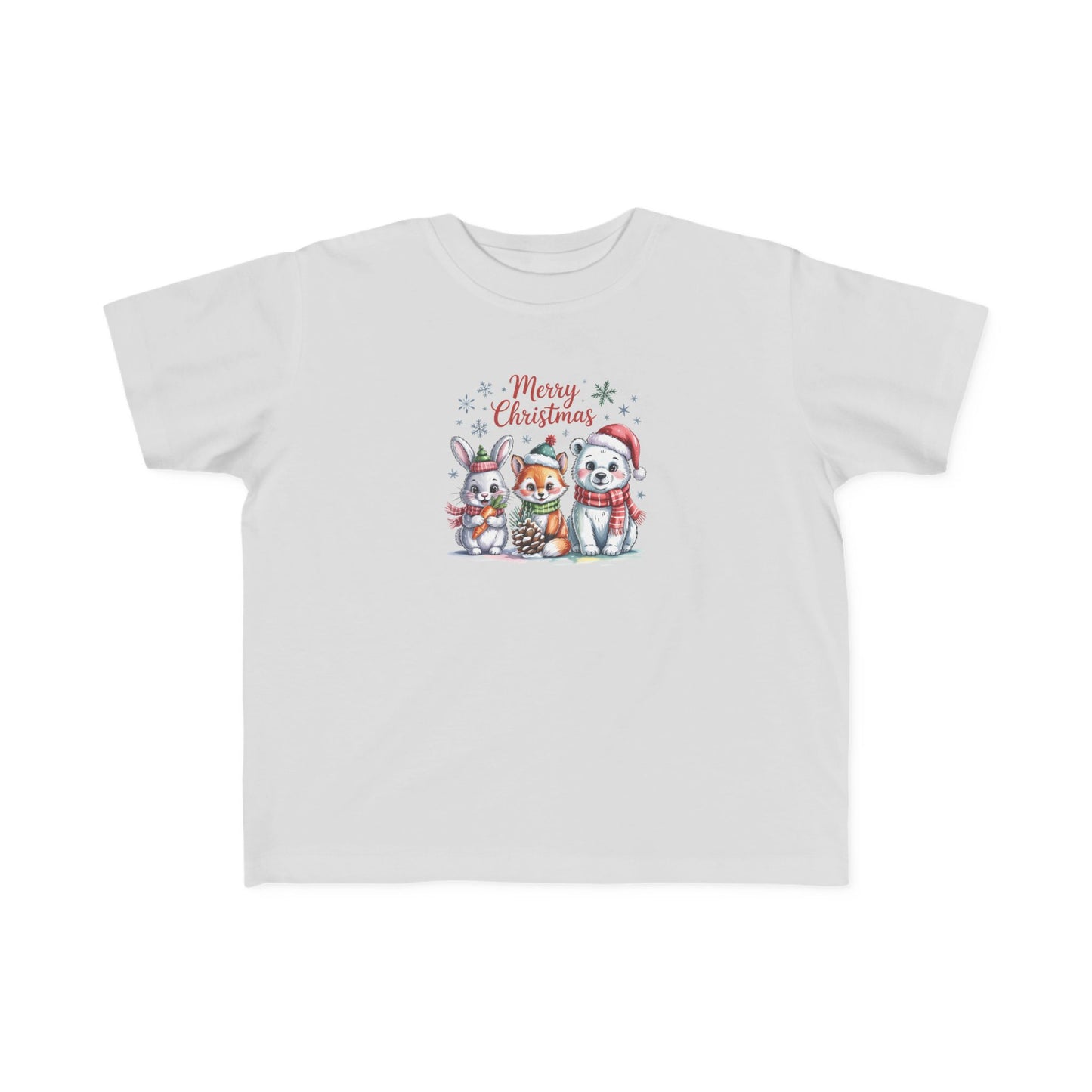 Toddler Christmas Tee — Cute Woodland Animals "Merry Christmas" Holiday Shirt