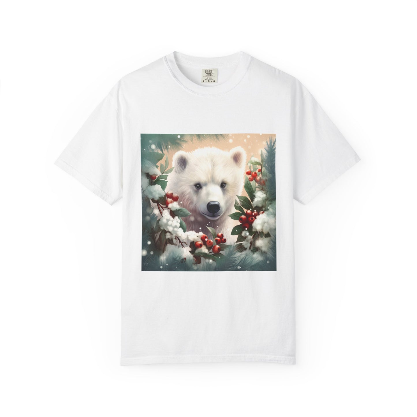 Polar Bear Holiday T-Shirt — Winter Snow & Holly Graphic Tee
