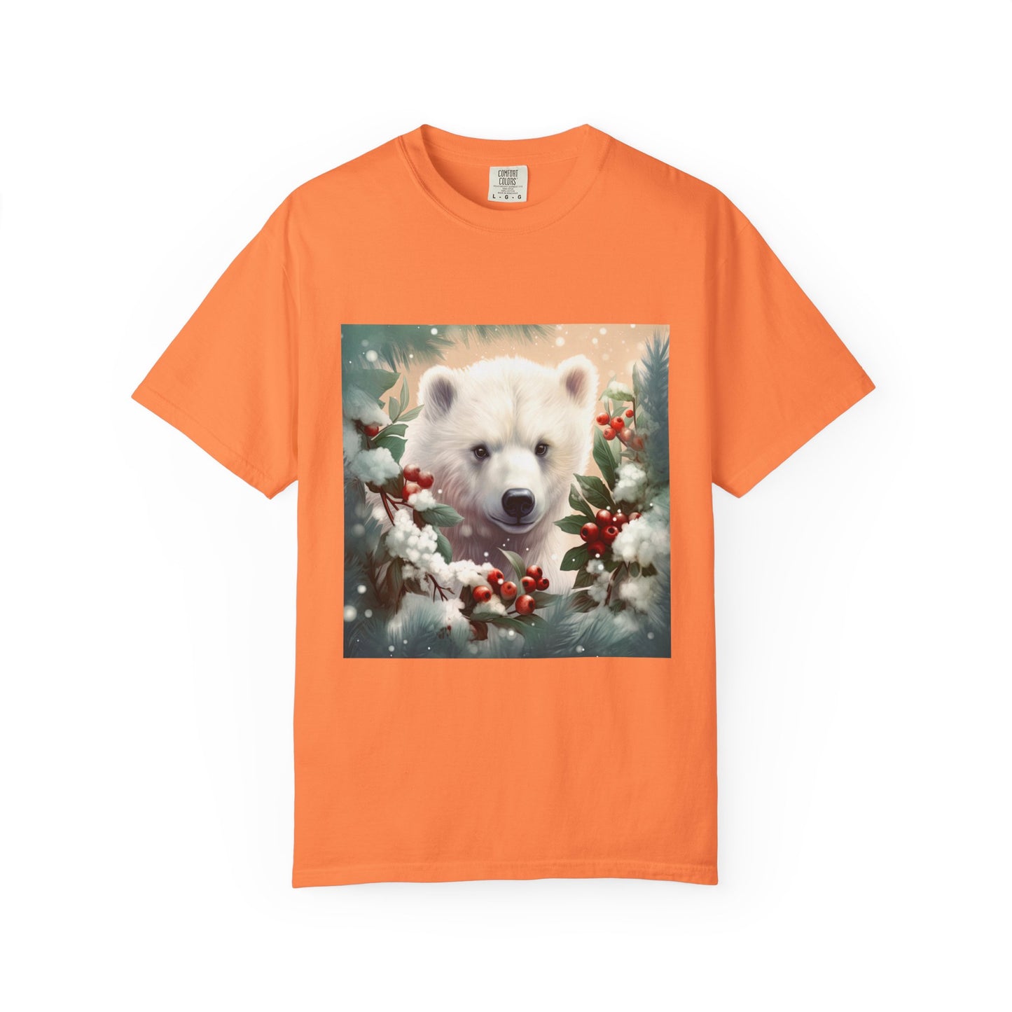 Polar Bear Holiday T-Shirt — Winter Snow & Holly Graphic Tee