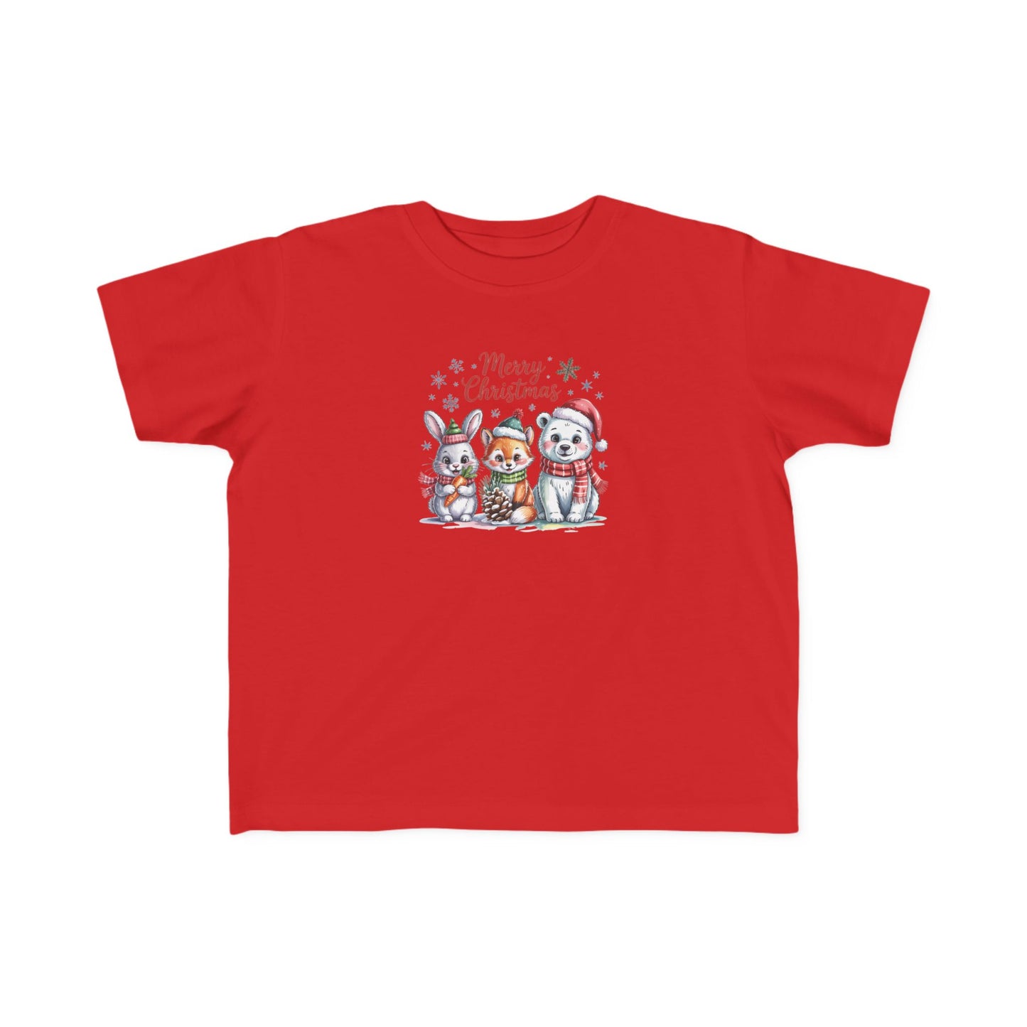 Toddler Christmas Tee — Cute Woodland Animals "Merry Christmas" Holiday Shirt