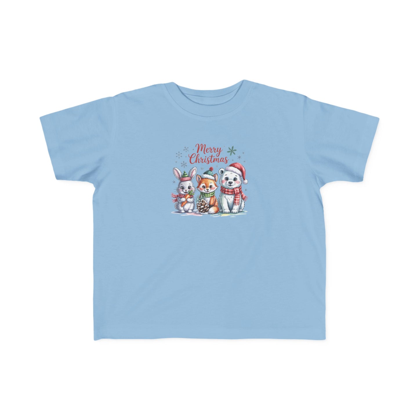 Toddler Christmas Tee — Cute Woodland Animals "Merry Christmas" Holiday Shirt