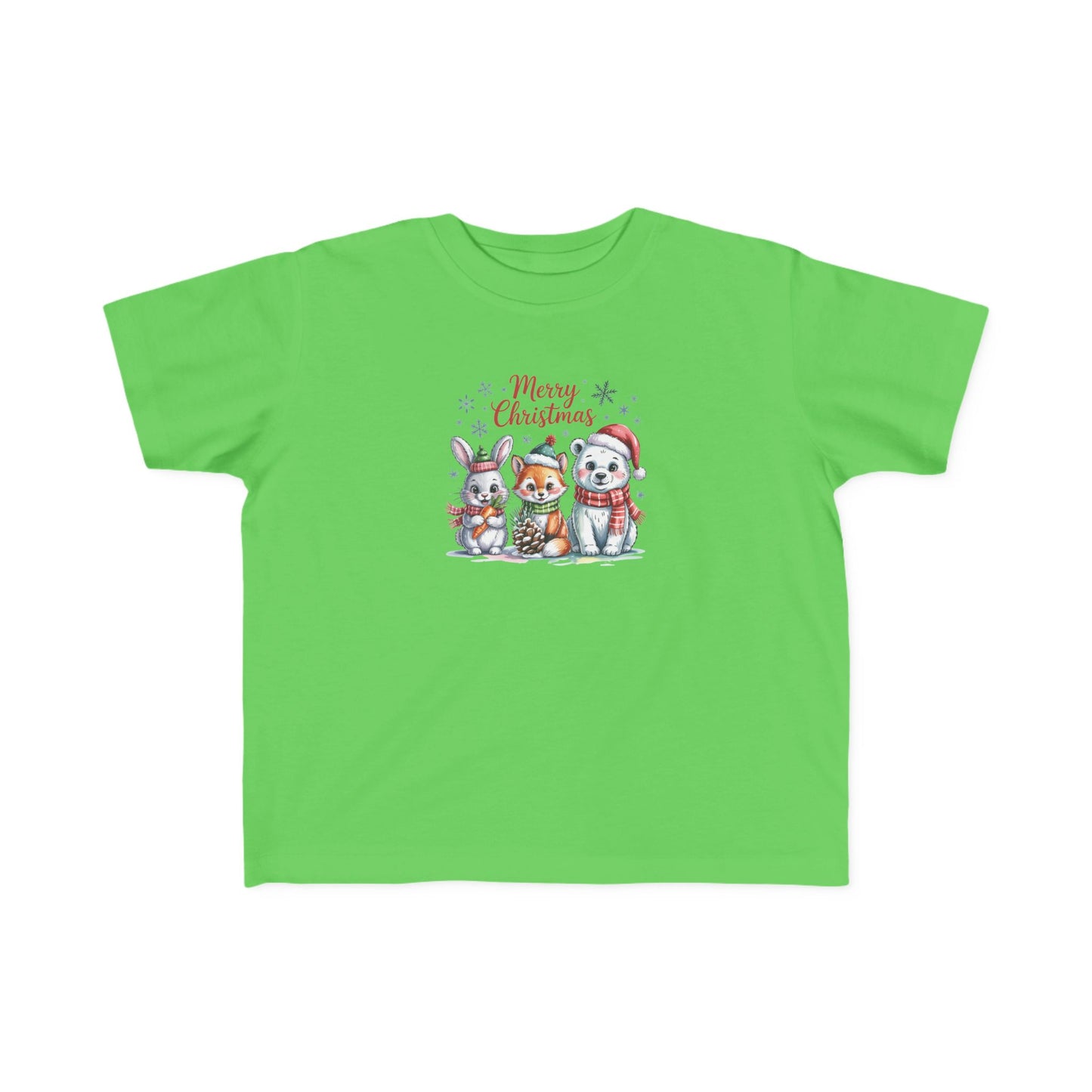 Toddler Christmas Tee — Cute Woodland Animals "Merry Christmas" Holiday Shirt