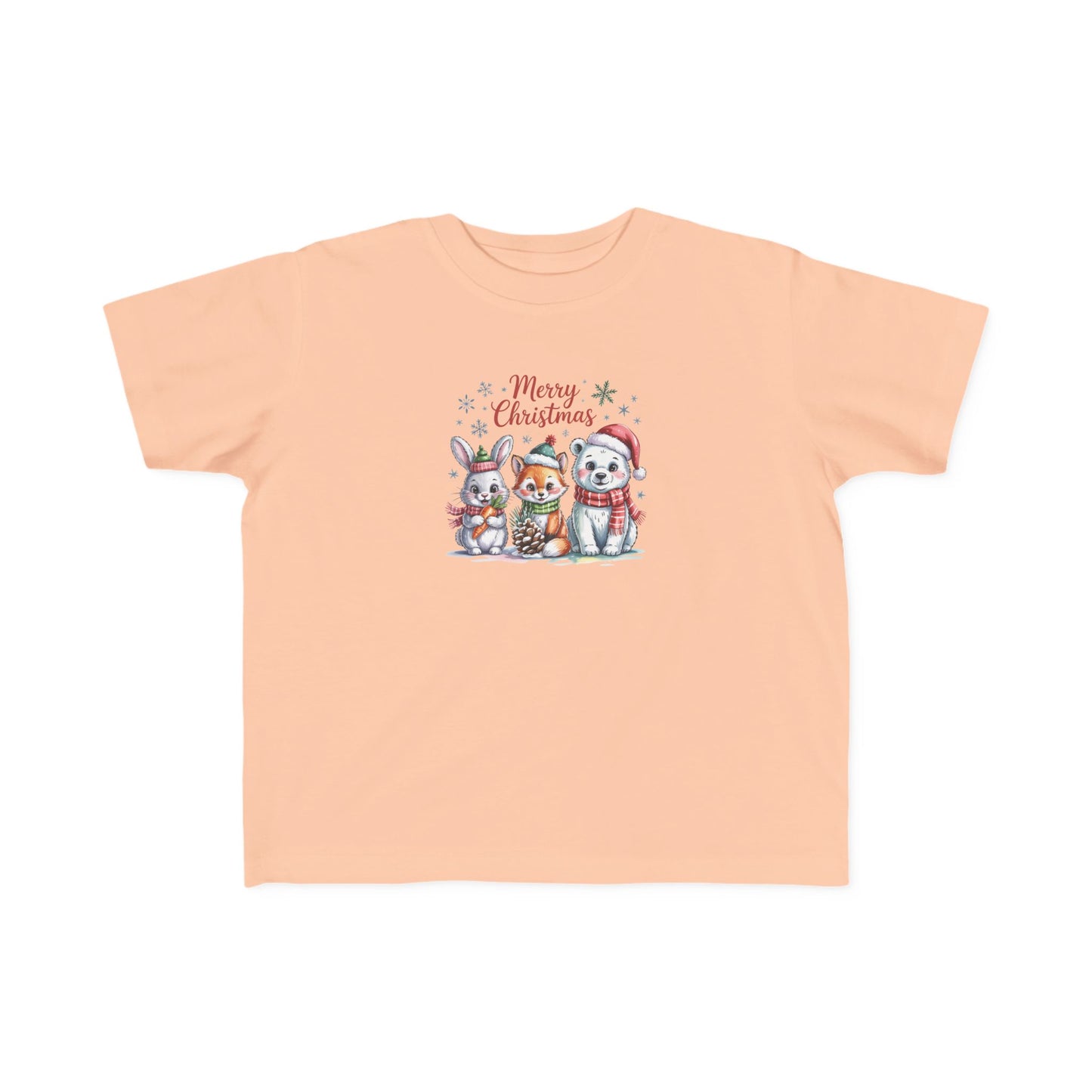 Toddler Christmas Tee — Cute Woodland Animals "Merry Christmas" Holiday Shirt