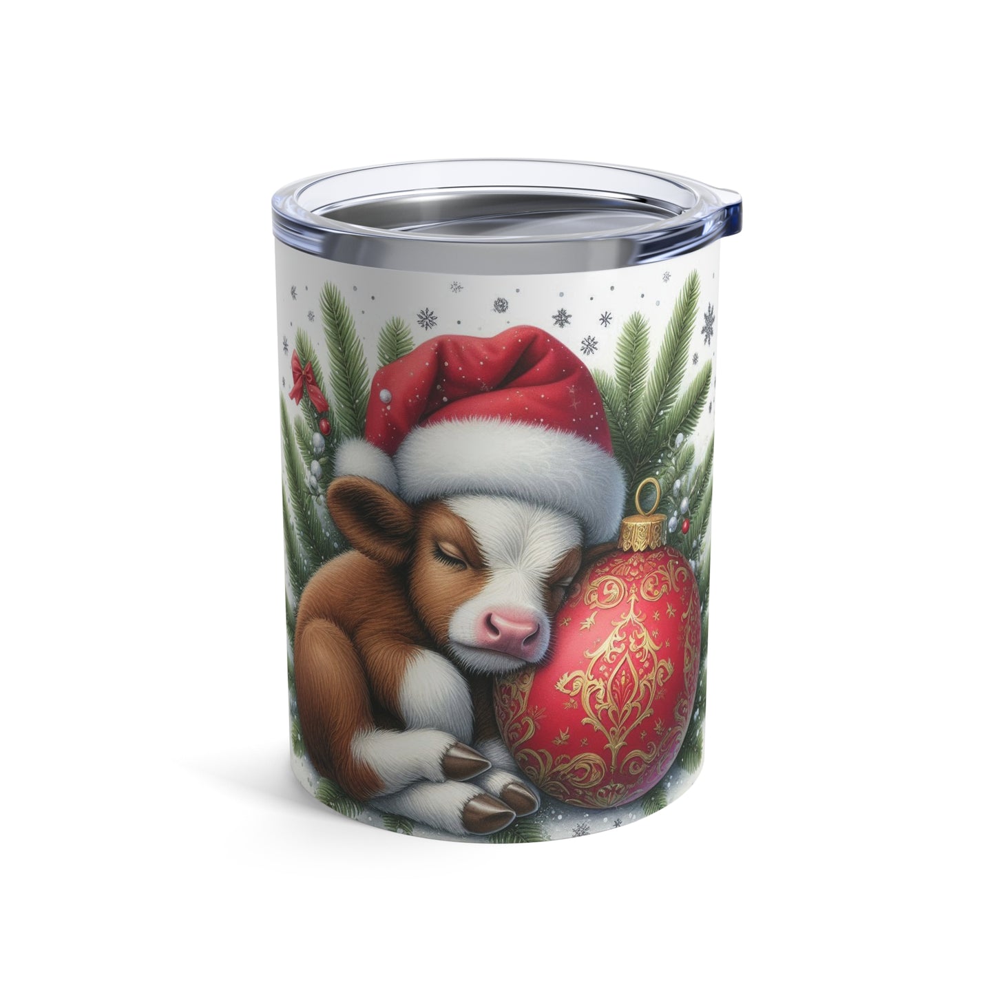 Christmas Bear 10oz Tumbler — Festive Holiday Ornament Travel Cup