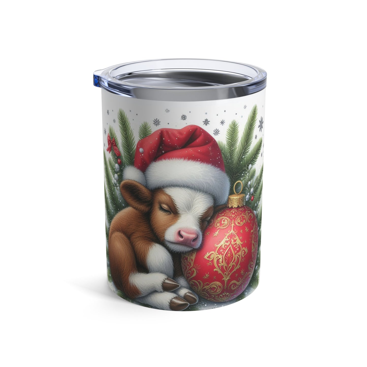 Christmas Bear 10oz Tumbler — Festive Holiday Ornament Travel Cup