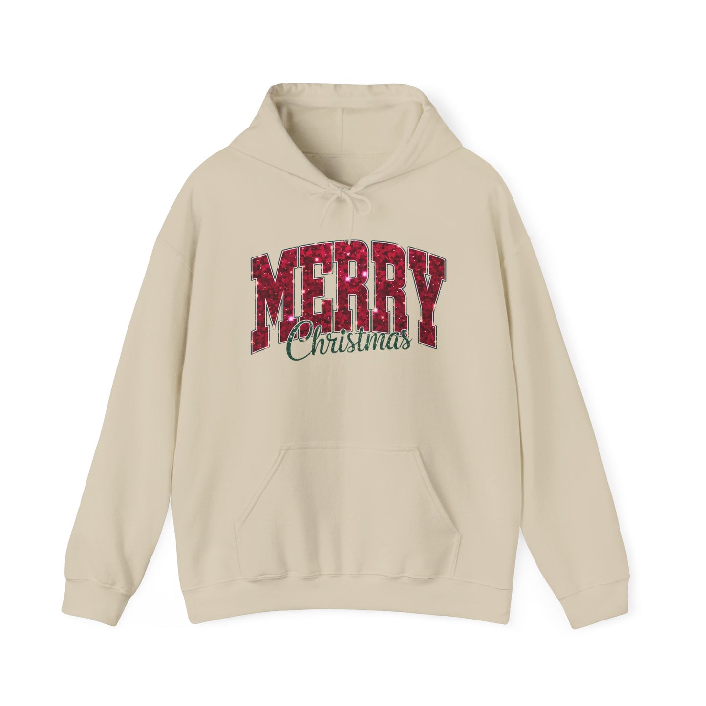 Merry Christmas Plaid Hoodie — Cozy Holiday Sweatshirt
