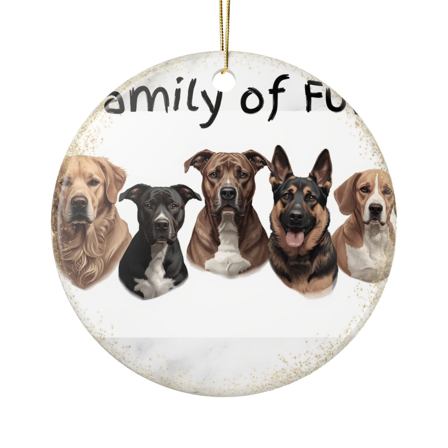 Personalized Pet Ceramic Ornament — "Family of Fur" Two-Sided Holiday Keepsake