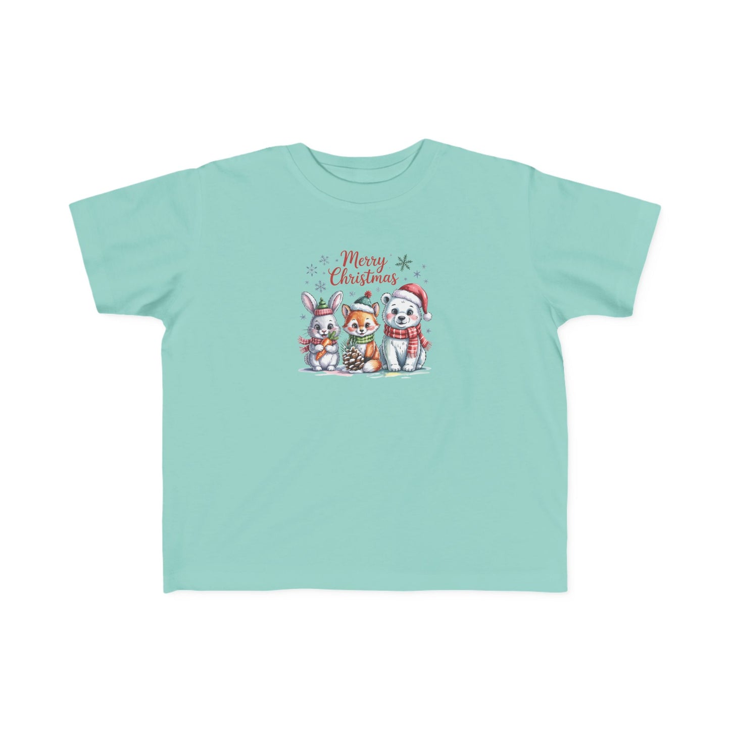 Toddler Christmas Tee — Cute Woodland Animals "Merry Christmas" Holiday Shirt