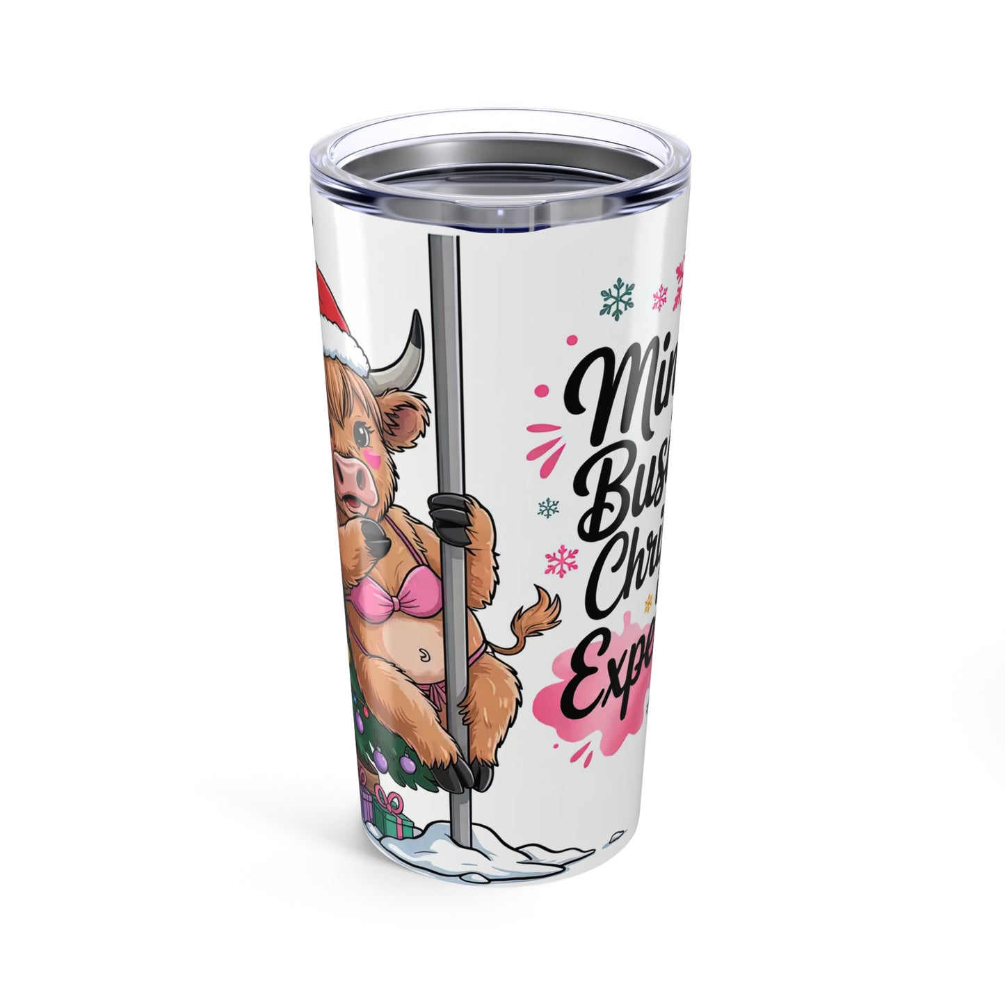 20oz Stainless Tumbler – Merry Bovine Christmas Express Cute Cow Holiday Drinkware