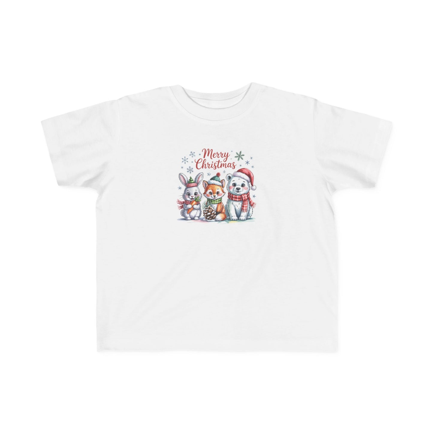 Toddler Christmas Tee — Cute Woodland Animals "Merry Christmas" Holiday Shirt