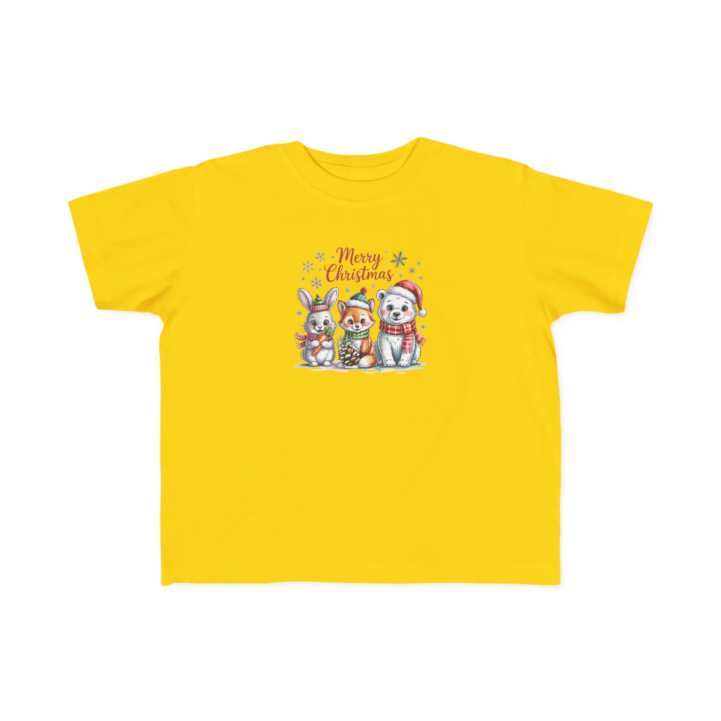 Toddler Christmas Tee — Cute Woodland Animals "Merry Christmas" Holiday Shirt