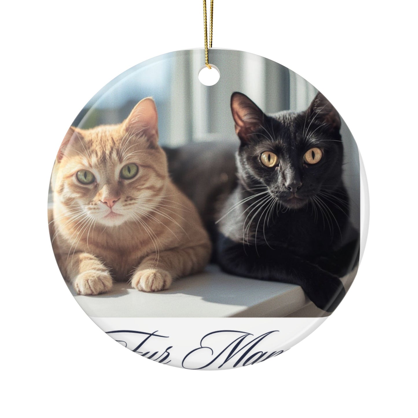 Personalized Pet Ceramic Ornament — "Family of Fur" Two-Sided Holiday Keepsake